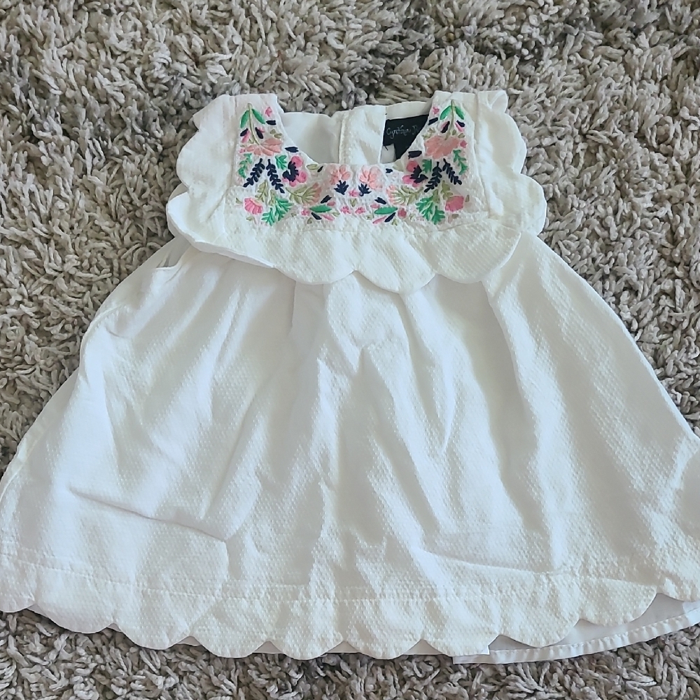 Cynthia Rowley White Top with Floral Embroidery